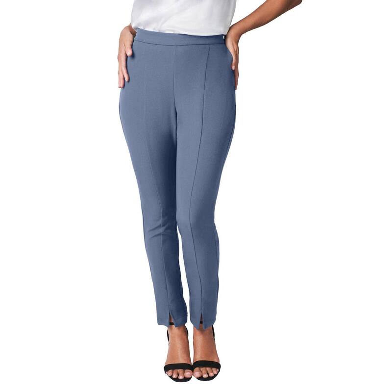 ジェシカロンドン レディース ボトムス カジュアルパンツ プラスサイズ アンクル Jessica London Women's Plusize Bi-Stretch Slit Front Ankle Pant Slate Grey スレート