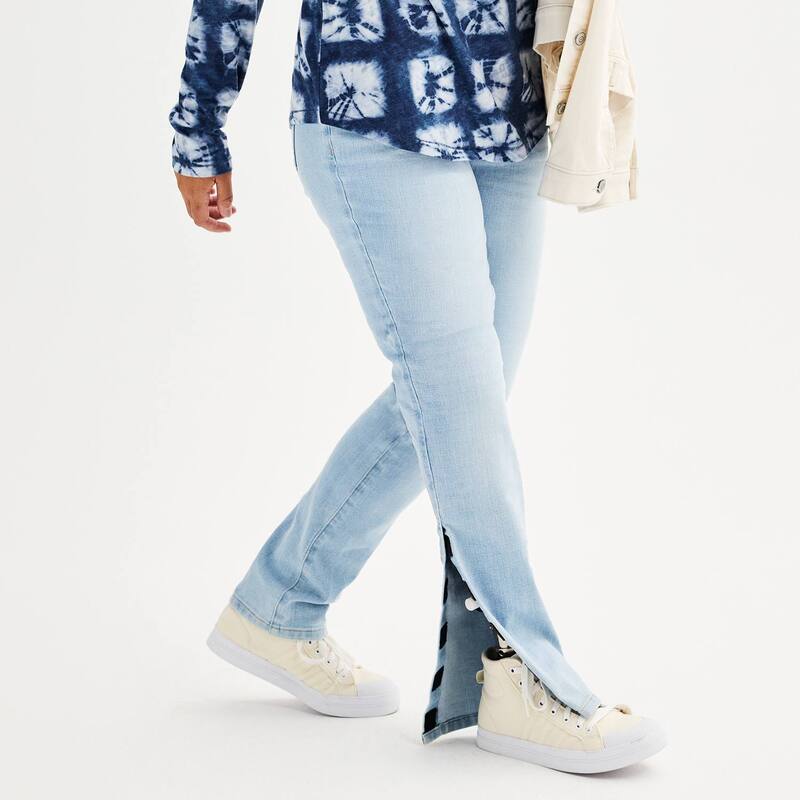 ソノマ レディース ボトムス デニムパンツ ストレート ジーンズ Women'sonoma Goods For Life Adaptiveasy Dressing Mid-Waisted Straight Leg Jeans Light Wash