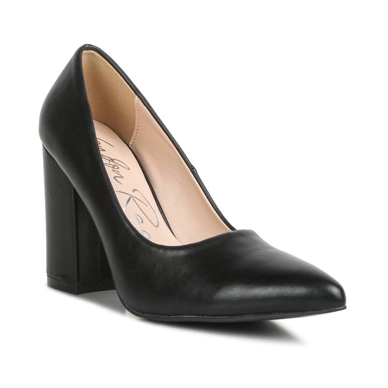 ロンドンラグ レディース シューズ パンプス ヒール Women's London Rag Smooth Finish Women's Block Heel Pumps Black ブラック｜ReVida 店