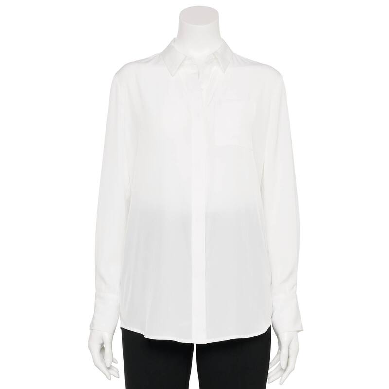 ナインウェスト レディース トップス シャツ サテン Women's Nine West Adaptive Magneticlosure Drapey Satin Long Sleeve Shirt White Knight ホワイト