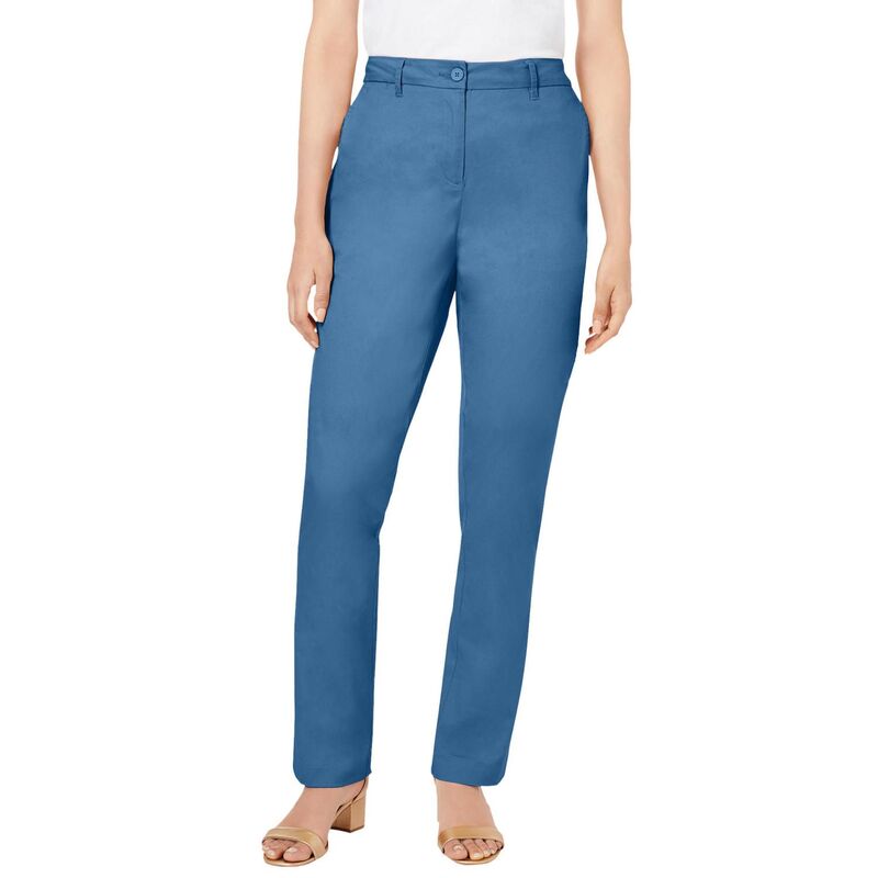 ジェシカロンドン レディース ボトムス カジュアルパンツ プラスサイズ プチ コットン Jessica London Women's Plusize Petite Stretch Cotton Chino Straight-Leg Pant Dusty Indigo インディゴ