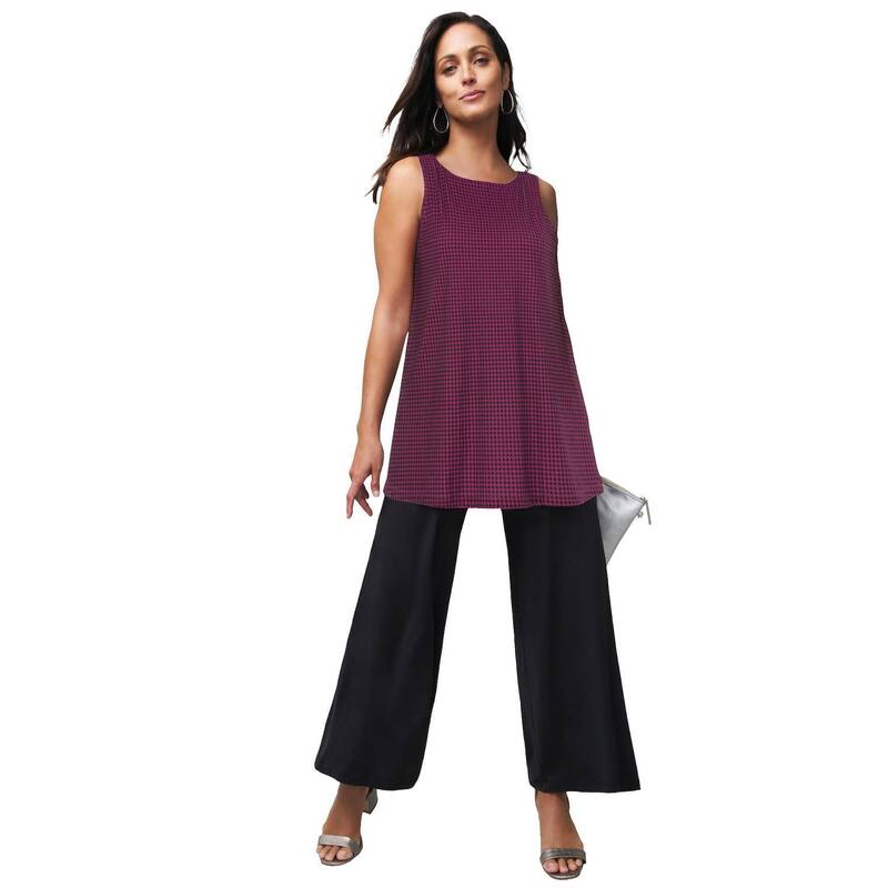 ジェシカロンドン レディース トップス Tシャツ プラスサイズ ニット Jessica London Women's Plusize Stretch Knitunic Tank Raspberry Mini