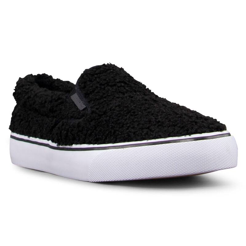 ラグズ レディース シューズ スニーカー Lugz Clipper Sherpa Womenlip-On Shoes Black White ホワイト