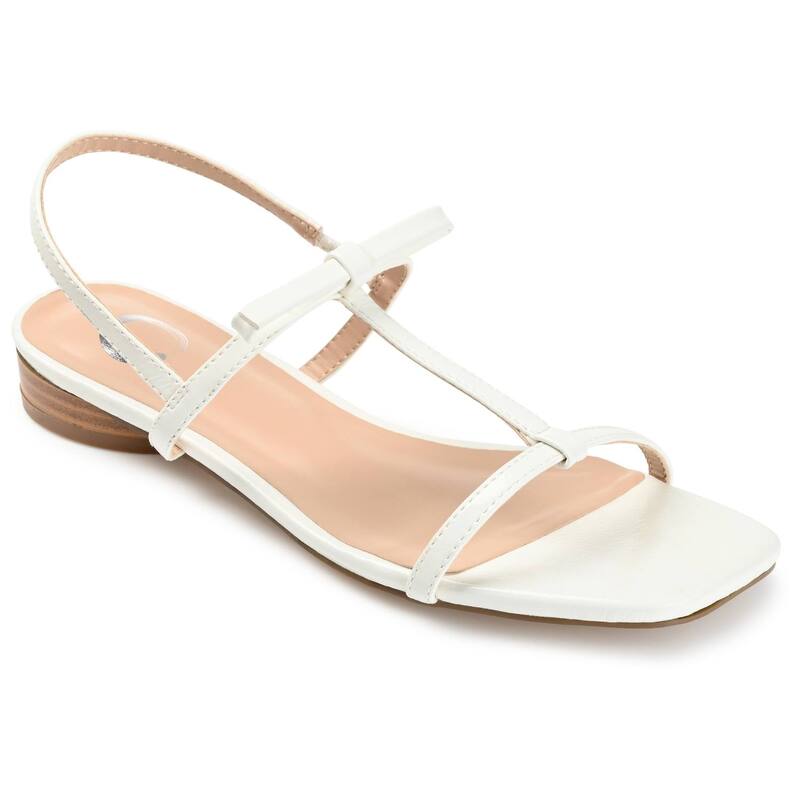 ジャーニー レディース シューズ サンダル Journee Zaidda Women's T-Strap Sandals White ホワイト