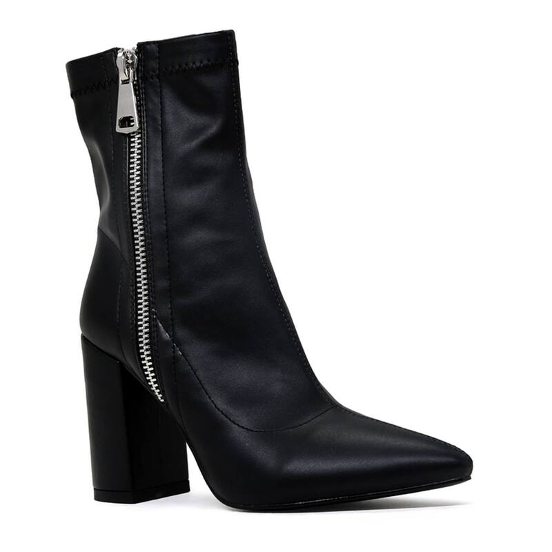 ロンドンラグ レディース シューズ ブーツ・レインブーツ アンクル ヒール London Rag Valeria Women Block Heel Ankle Boots Black ブラック
