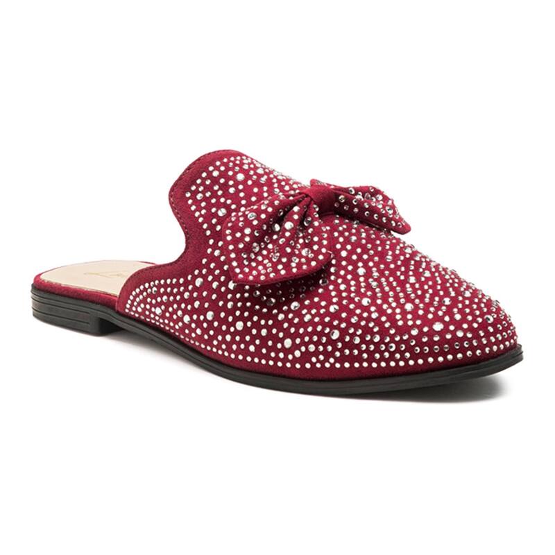 ロンドンラグ レディース シューズ サンダル London Rag Whoopie Women's Bow Mules Dark Red レッド｜ReVida 店