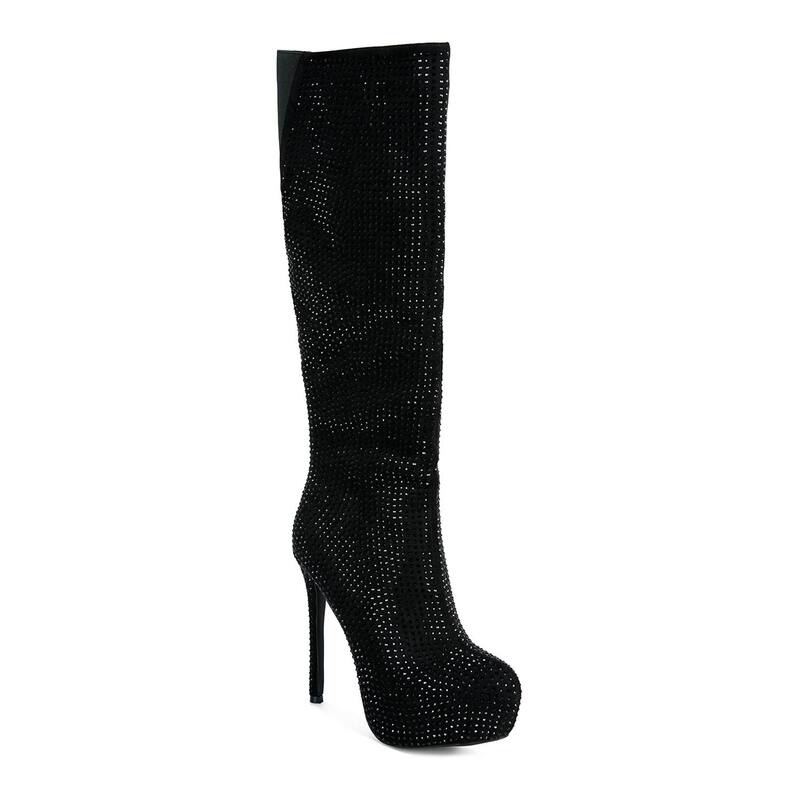 ロンドンラグ レディース シューズ ブーツ・レインブーツ London Rag Nebula Diamante Women\u0027s Knee-High Boots Black 黒いこと
