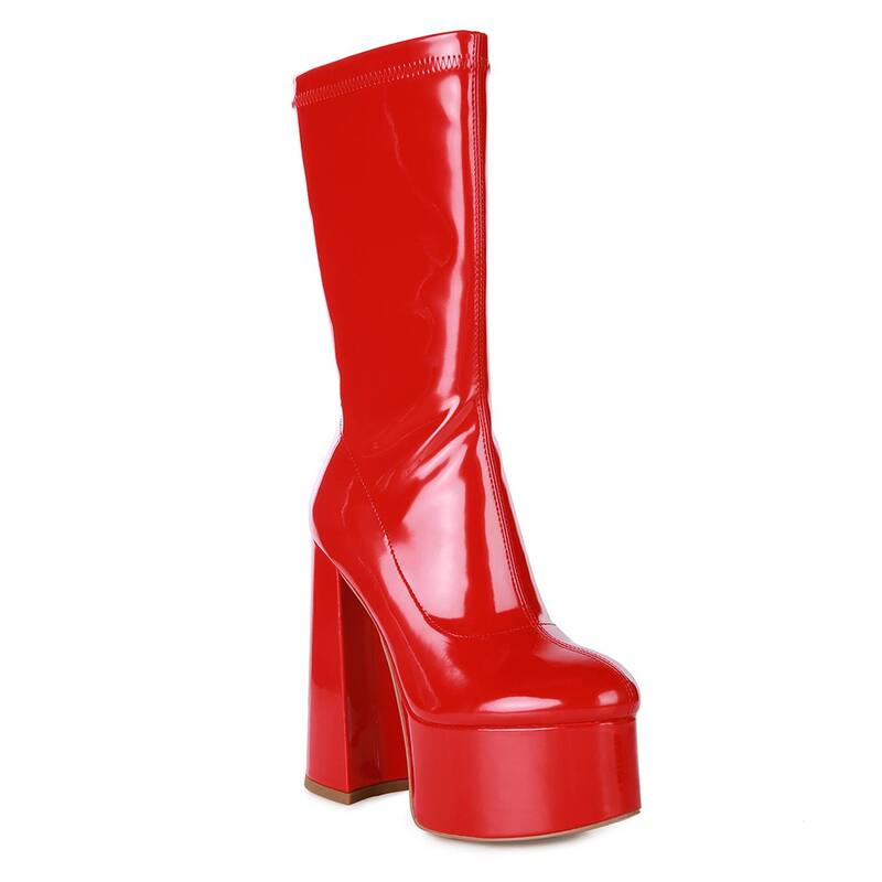 ロンドンラグ レディース シューズ ブーツ・レインブーツ プラットホームブーツ プラットホーム London Rag Vinkele Women\u0027s Platform Boots Red 赤いこと