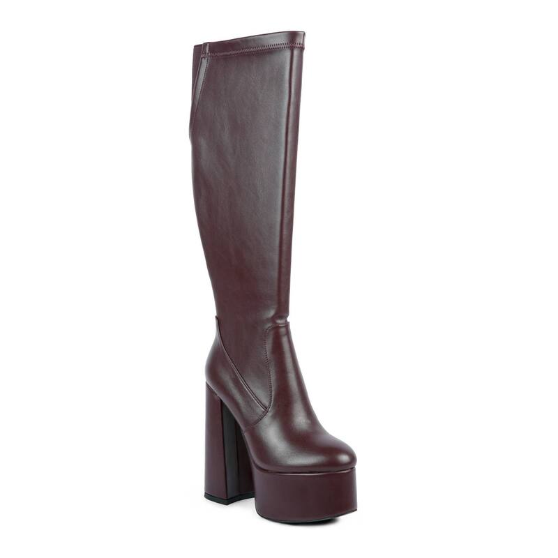 ロンドンラグ レディース シューズ ブーツ・レインブーツ London Rag Coraline Women\u0027s Knee-High Boots Burgundy バーガンディ