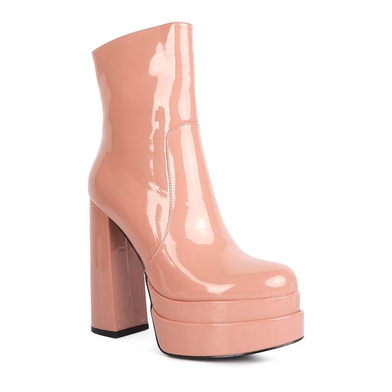 ロンドンラグ レディース シューズ ブーツ・レインブーツ プラットフォーム アンクル London Rag Bander Women's Platform Ankle Boots Pink ピンク