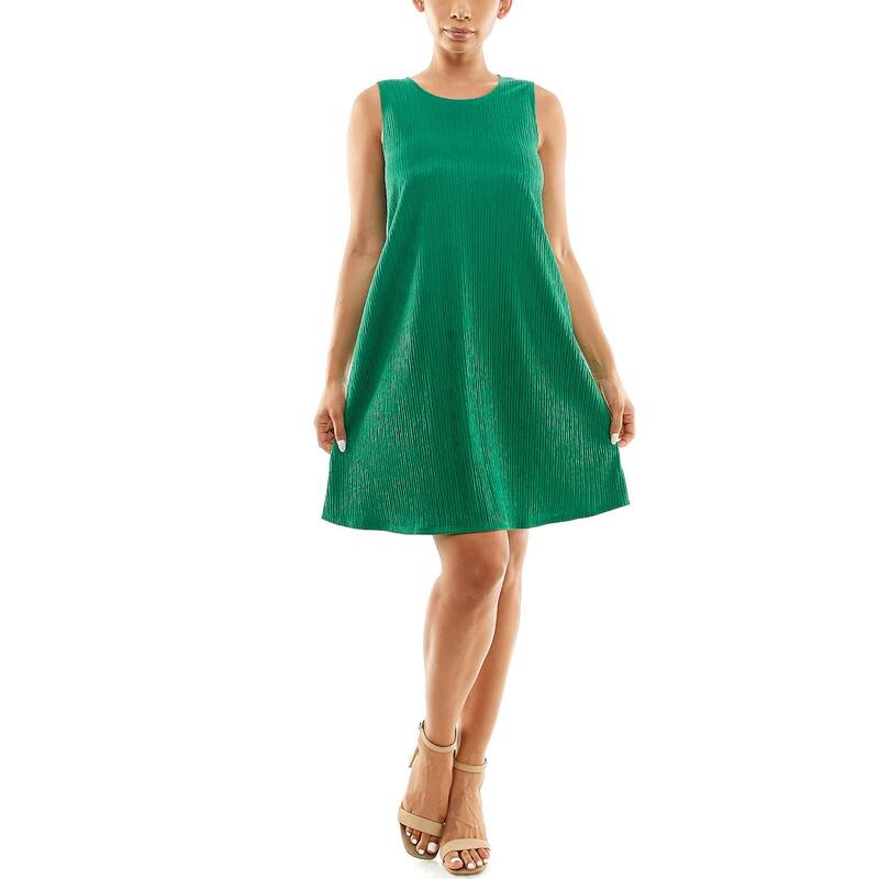 ニナレオナルド レディース トップス ワンピース ノースリーブ Women's Nina Leonard Sleeveless Textured Trapeze Dresspringreen グリーン