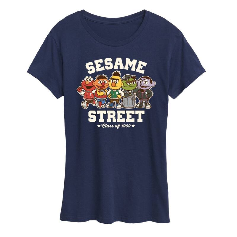 アニメキャラクター レディース トップス Tシャツ グラフィック Licensed Character Women'sesame Street Collegiate Graphic Tee Navy ネイビー