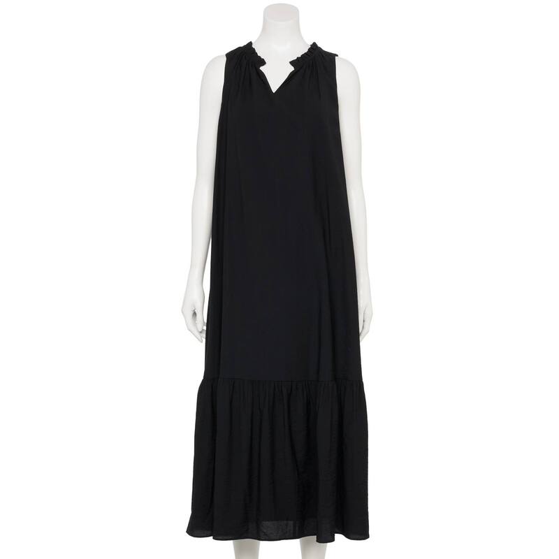 ナインウェスト レディース トップス ワンピース Vネック ノースリーブ マキシ Women\'s Nine West Adaptive Sleeveless V-Neck Maxi Dress Mineral Black ブラック｜ReVida 店
