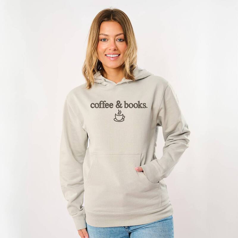 Simply Sage Market レディース トップス Tシャツ 刺繍 パーカー グラフィック Simply Sage Market Embroidered Coffee & Books - Women's Graphic Hoodie Smoke スモーク
