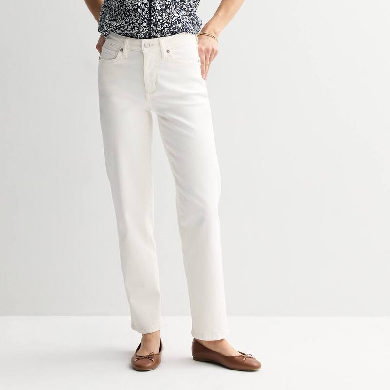 ソノマ レディース ボトムス デニムパンツ ストレート ジーンズ Women'sonoma Goods For Life High-Rise Straight Leg Jeans White ホワイト｜ReVida 店