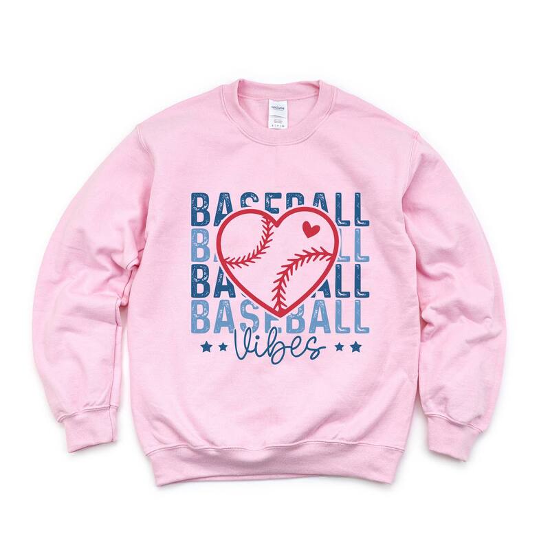 Simply Sage Market レディース トップス Tシャツ スウェット グラフィック Simply Sage Market Baseball Heart Stacked - Women's Graphic Sweatshirt Light Pink ピンク