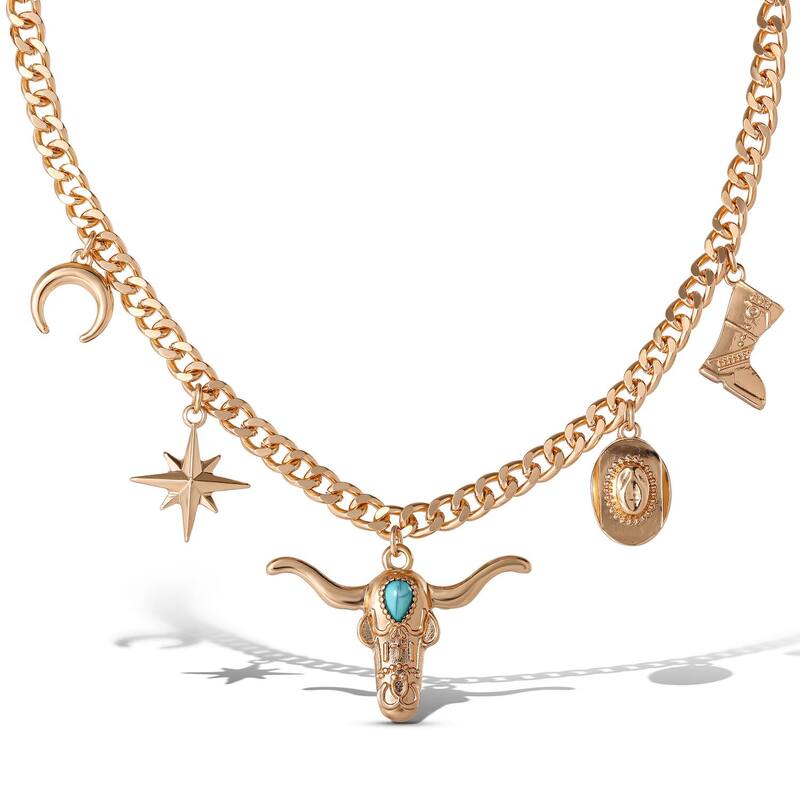 ジェシカシンプソン レディース アクセサリー ネックレス・チョーカー・ペンダントトップ レース JS Jessica Simpson Western Charm Necklace-Tone with Turquoise Accent Multicolored マルチカラー