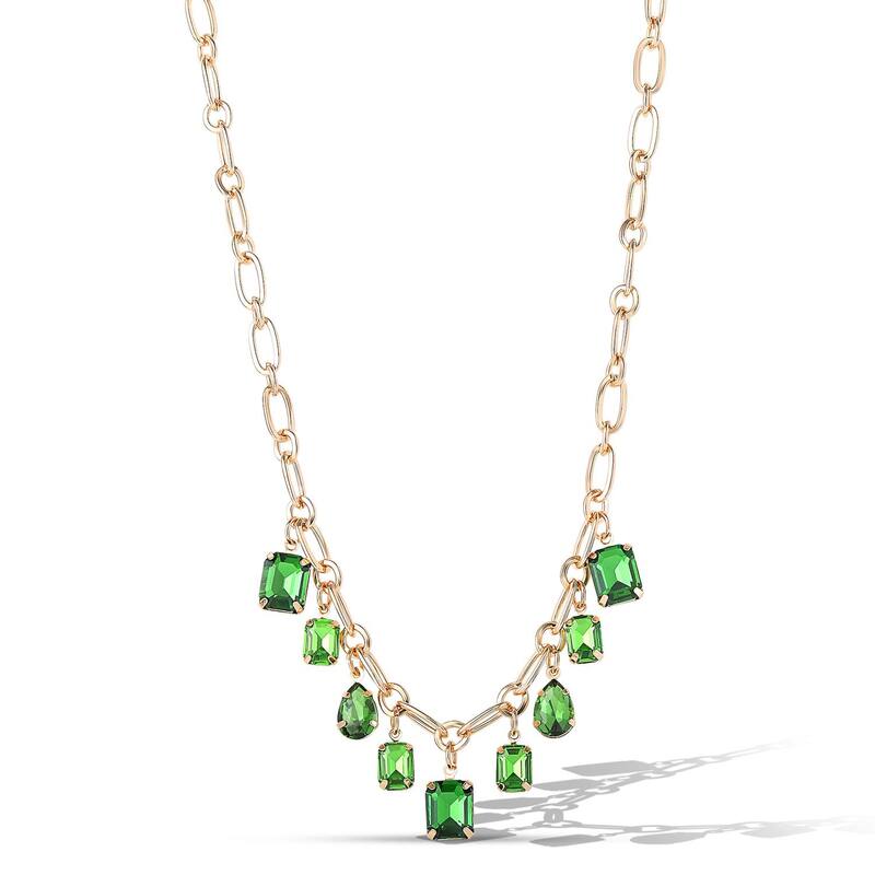 ジェシカシンプソン レディース アクセサリー ネックレス・チョーカー・ペンダントトップ レース JS Jessica Simpson Green Gem Drop Charm Necklace-Tone Chain Multicolored マルチカラー