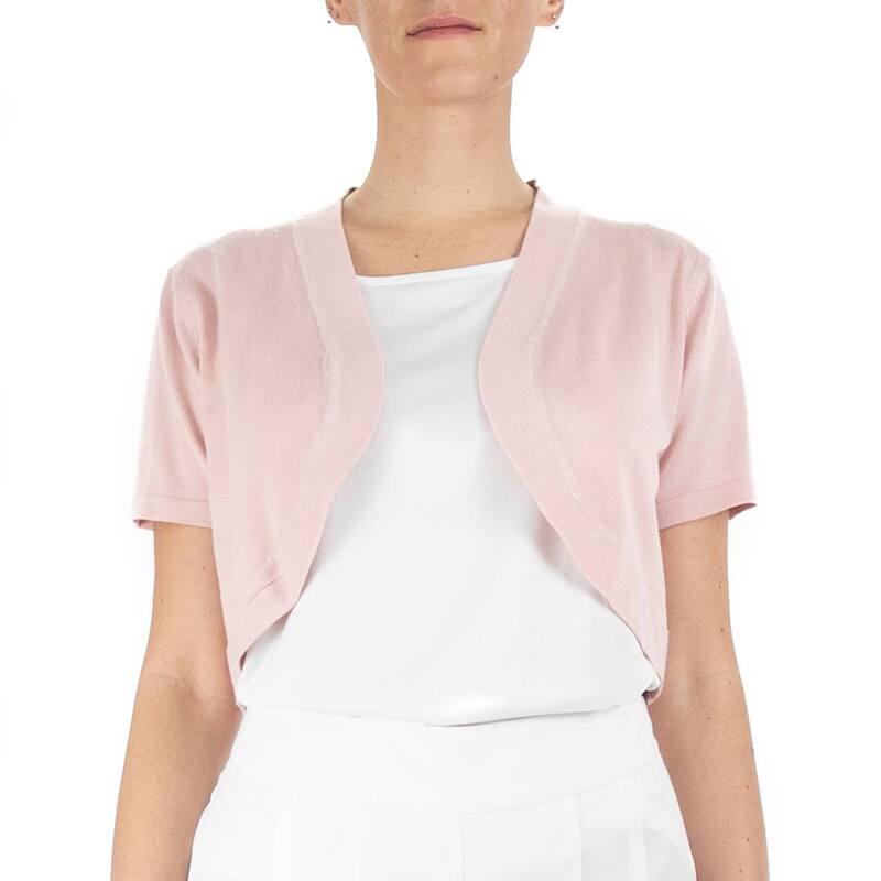 ニナレオナルド レディース アウター ニット・セーター Women's Nina Leonard Open-Front Crop Bolero Blush ブラッシュ|ReVida 店