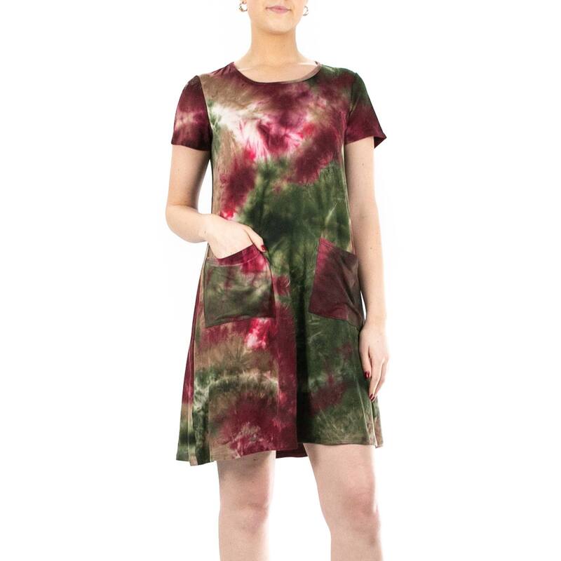 ニナレオナルド レディース トップス ワンピース プリント Tシャツ Women's Nina Leonard Print-Shirt Dress Olive Multi オリーブ