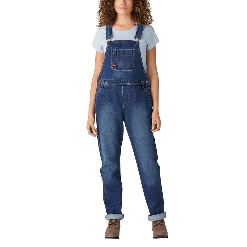 ディッキーズ レディース ボトムス デニムパンツ オーバーオール Women's Dickies Boyfriend Bib Overalls Retro Stonewash