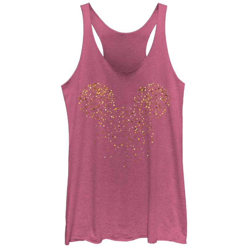 アニメキャラクター レディース トップス Tシャツ グラフィック Licensed Character Juniors' New Year's Mickey Mouse Confetti Graphic Tank Topink Heather ヘザー