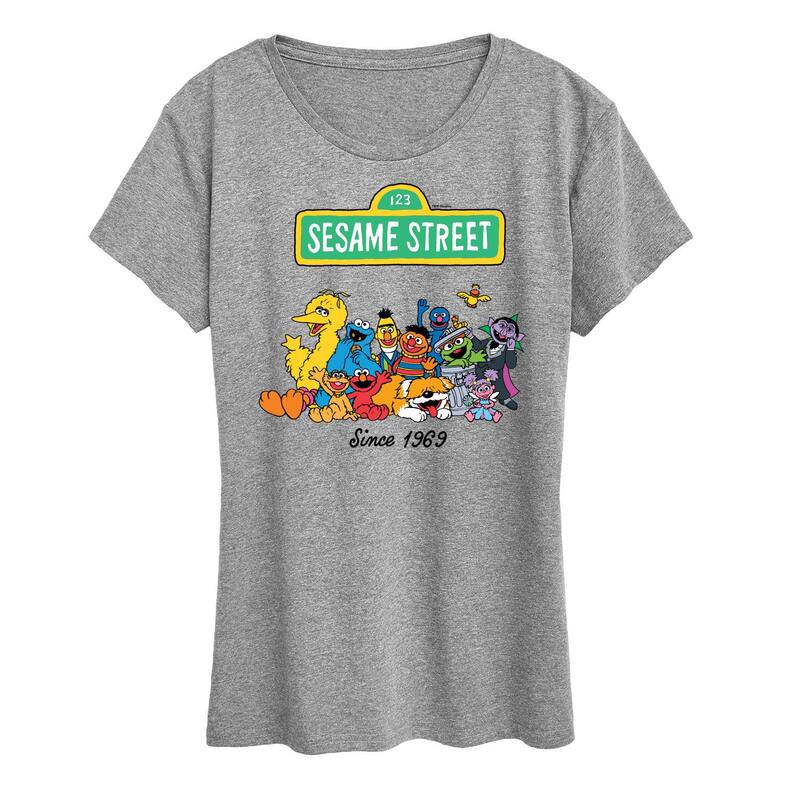 アニメキャラクター レディース トップス Tシャツ グラフィック Licensed Character Women'sesame Street Since 1969 Graphic Tee Heather Gray グレー