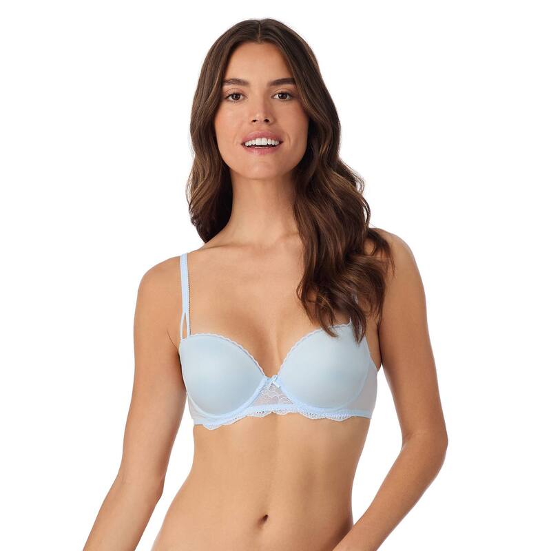 エスオー レディース アンダーお召しもの ブラ スピード競技 Juniors\u0027 SO Micro \u0026 Lace Balconette Push-Up Bra SO84004 Baby Blue 青色 インナー・下着・ランジェリー-レディース-ブラジャー