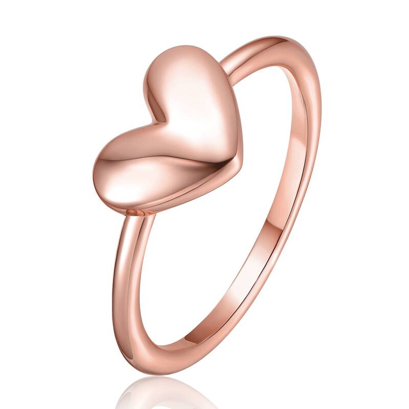 アンブランデッド レディース アクセサリー リング Unbranded Sterling Silver Heart-Shaped Band Ring Rose Tone シルバー