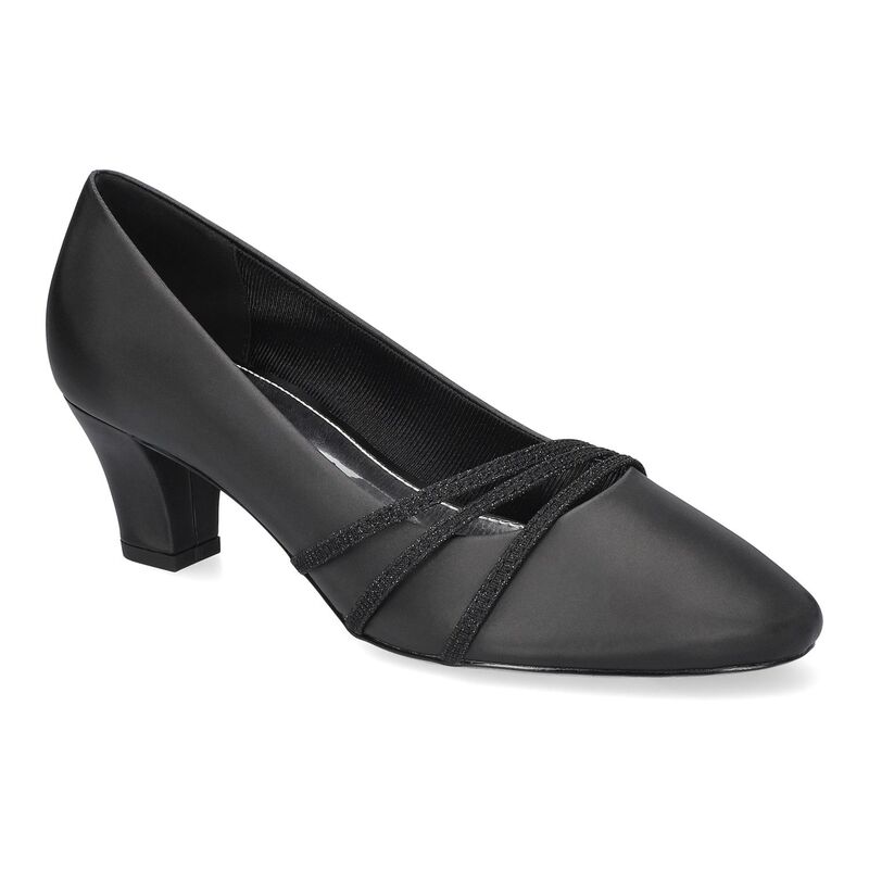 イージーストリート レディース シューズ パンプス Easy Street Cristiny Women's Pumps Black Satin ブラック|ReVida 店