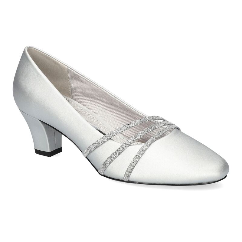 イージーストリート レディース シューズ パンプス Easy Street Cristiny Women's Pumpsilver Satin シルバー｜ReVida 店