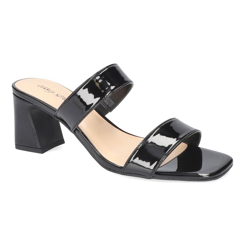 イージーストリート レディース シューズ サンダル ヒール Easy Street Clovelle Women'square Toe Block Heel Sandals Black Paten ブラック