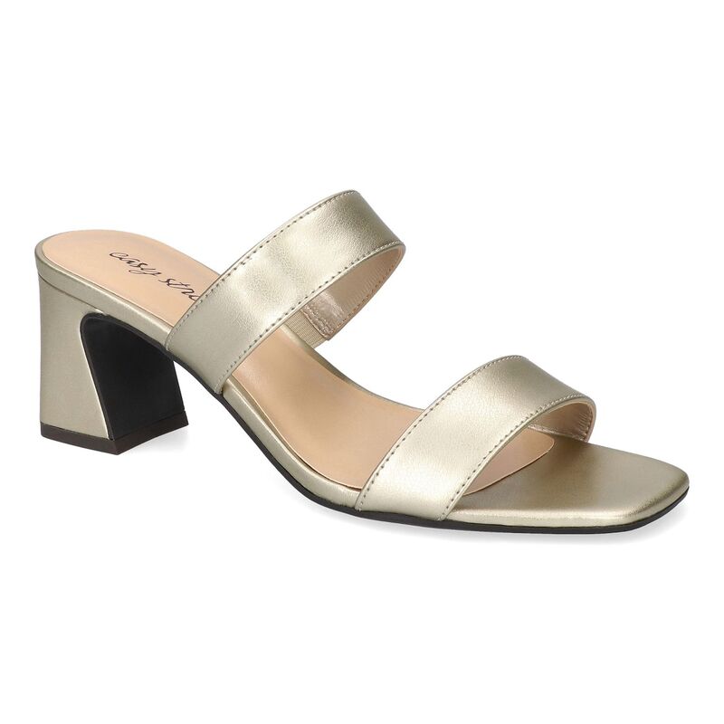 イージーストリート レディース シューズ サンダル ヒール Easy Street Clovelle Women'square Toe Block Heel Sandals Champagne シャンパン