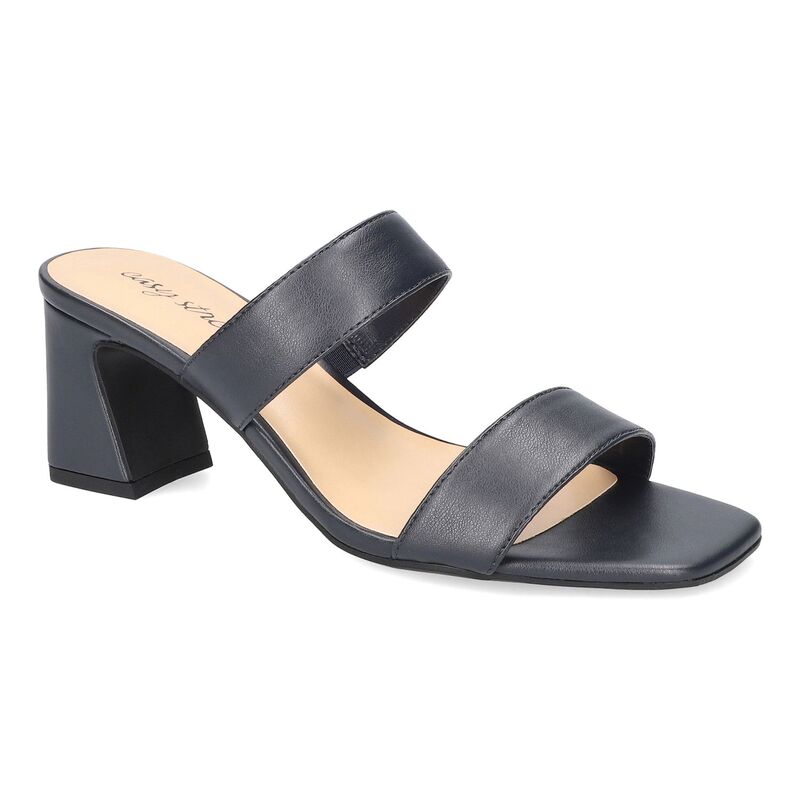 イージーストリート レディース シューズ サンダル ヒール Easy Street Clovelle Women'square Toe Block Heel Sandals Navy ネイビー