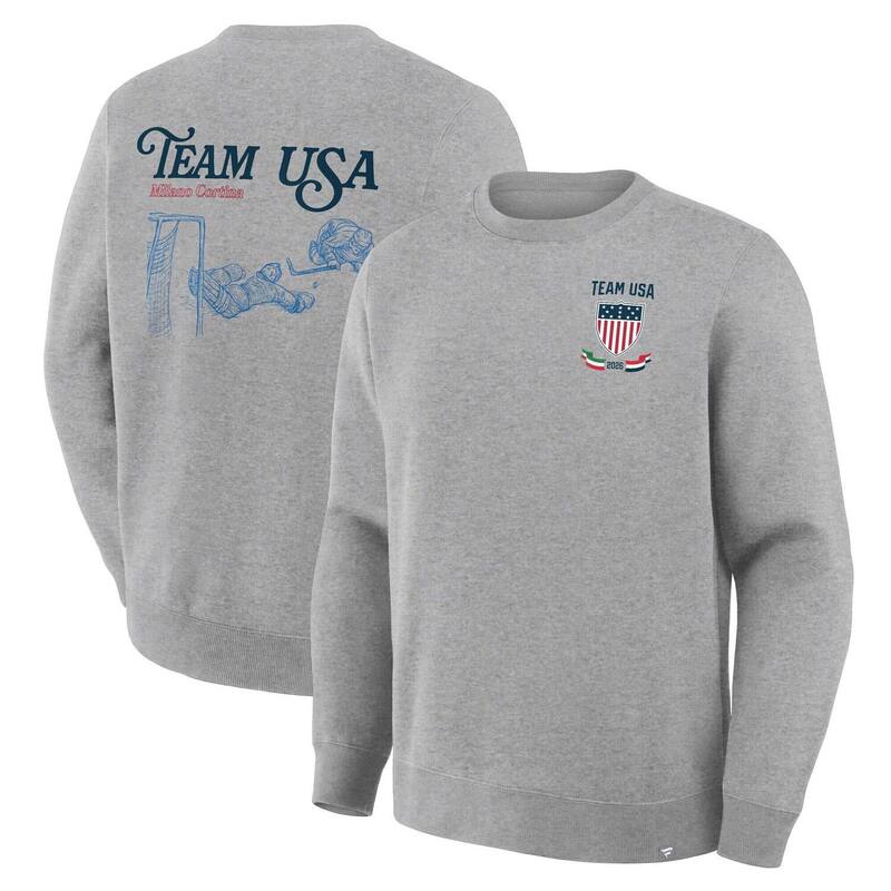 ファナティクス レディース トップス Tシャツ スウェット フリース Men's Fanatics Heather Gray Team USA Milano Cortina 2026 Winter Olympics Hockey Legacy Fleece Sweatshirt Usa Grey グレー|ReVida 店
