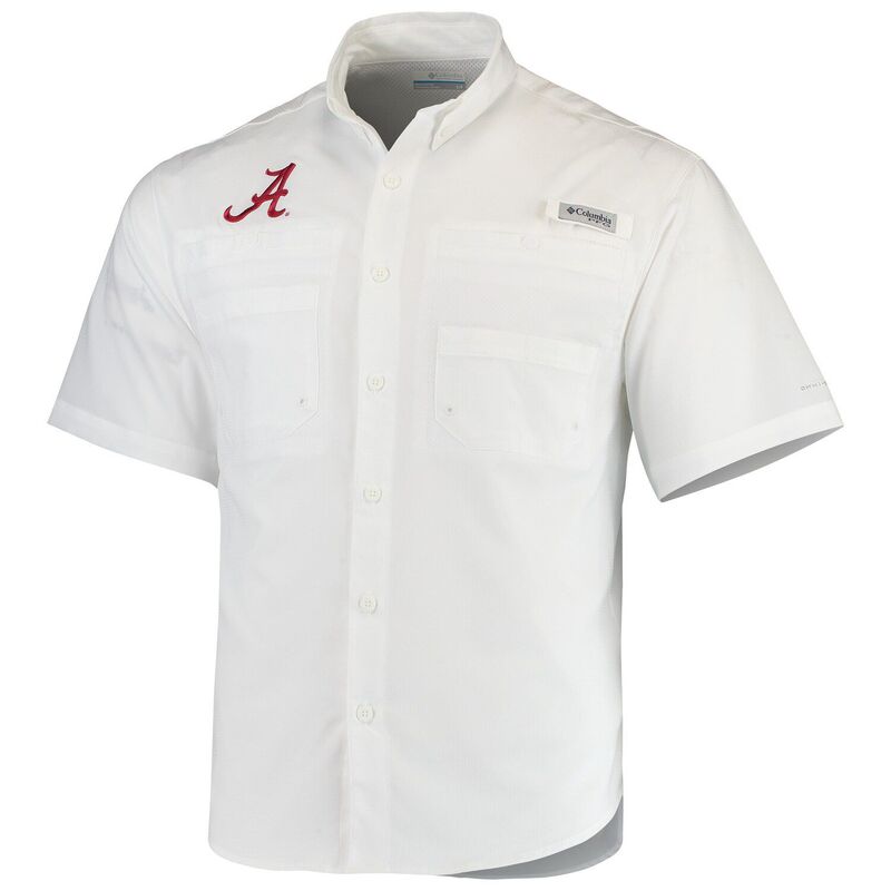 コロンビア レディース トップス Tシャツ Men's Columbia White Alabama Crimson Tide PFG Tamiami Shirt Ala White ホワイト|ReVida 店