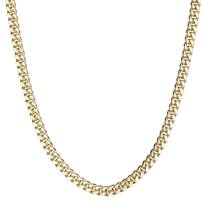 リンクス レディース アクセサリー ネックレス・チョーカー・ペンダントトップ レース Men's LYNX 14k Gold Over Silver 6.4mmiami Cuban Chainecklace Gold Tone ゴールド｜ReVida 店