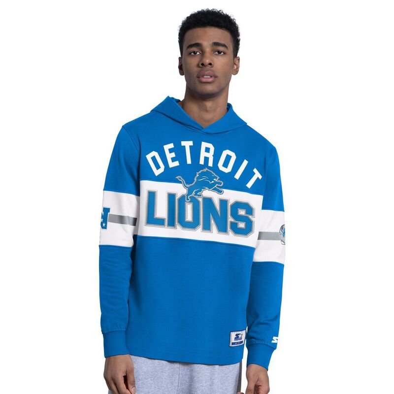 スターター レディース トップス Tシャツ ジャージー パーカー Men'starteroyal Detroit Lions Fullback Jersey Hoodie Lns Blue ブルー|ReVida 店