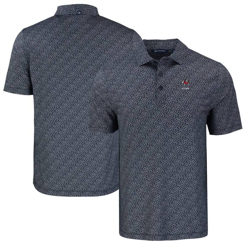 カッターアンドバック レディース トップス Tシャツ ポロシャツ プリント Men's Cutter & Buck Black Georgia Bulldogs Pikeco Pebble Print Stretch Recycled Polo Uga Black ブラック