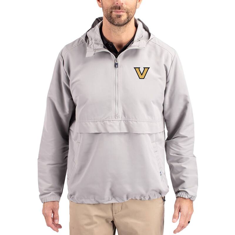 カッターアンドバック レディース トップス Tシャツ ジャケット Men's Cutter & Buck Gray Vanderbilt Commodores Charter Eco Recycled Half-Zip Anorak Jacket Van Grey グレー