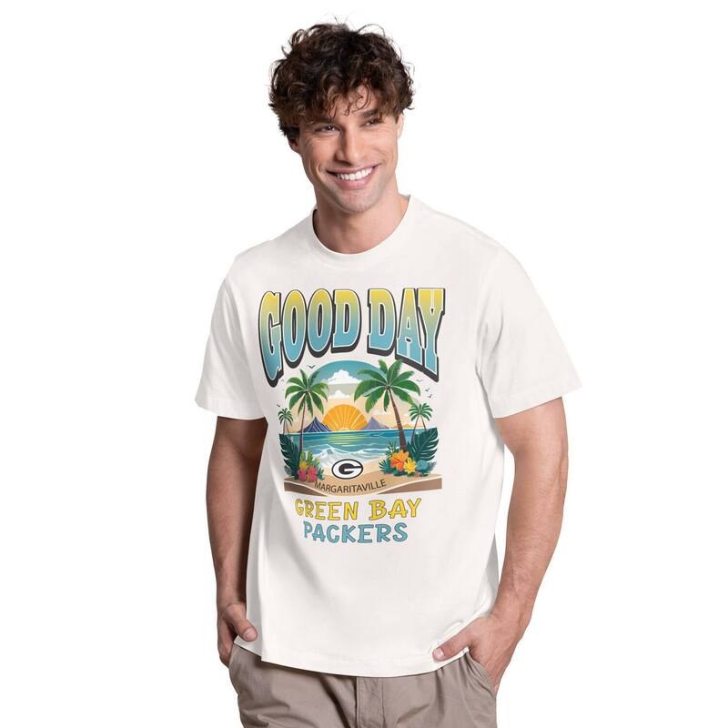 マルガリータビル レディース トップス プルオーバー Men\u0027s Margaritaville Cream Green Bay Packers Gooday T-Shirt Pkr Beige ベージュ