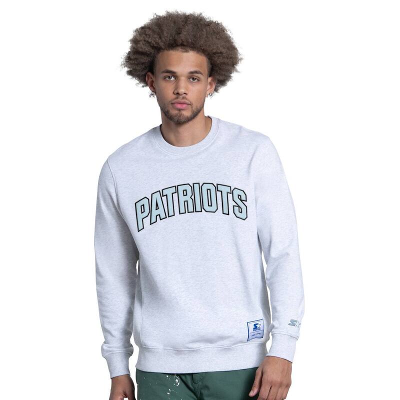 クランク レディース トップス プルオーバー 汗水 フリース Men\u0027starter Ash New England Patriots Faceoffleece Sweatshirt Pat Black 黒いこと