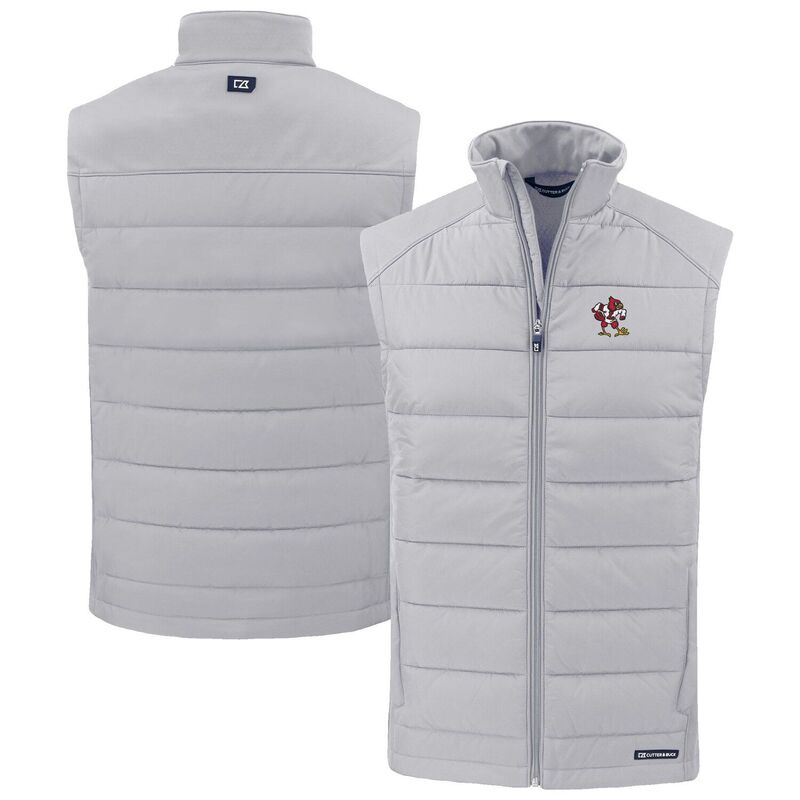 カッターアンドバック レディース アウター ジャケット・ブルゾン ベスト Men's Cutter & Buck Gray Louisville Cardinals Evoke Hybrid Eco Softshell Recycled Full-Zip Vest Lou Grey グレー