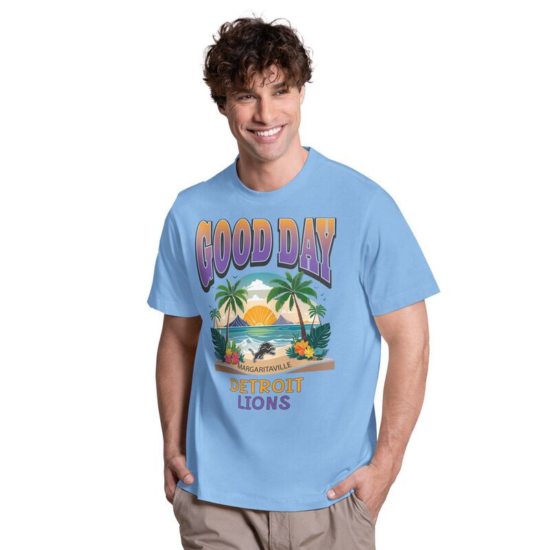 マルガリータビル レディース トップス プルオーバー Men\u0027s Margaritaville Light Blue Detroit Lions Gooday T-Shirt Lns Light 青み