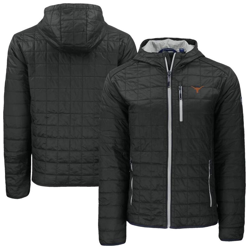 カッターアンドバック レディース アウター ジャケット・ブルゾン Men's Cutter & Buck Black Texas Longhorns Rainier Eco PrimaLoft Hooded Full-Zip Jacketex Black ブラック|ReVida 店