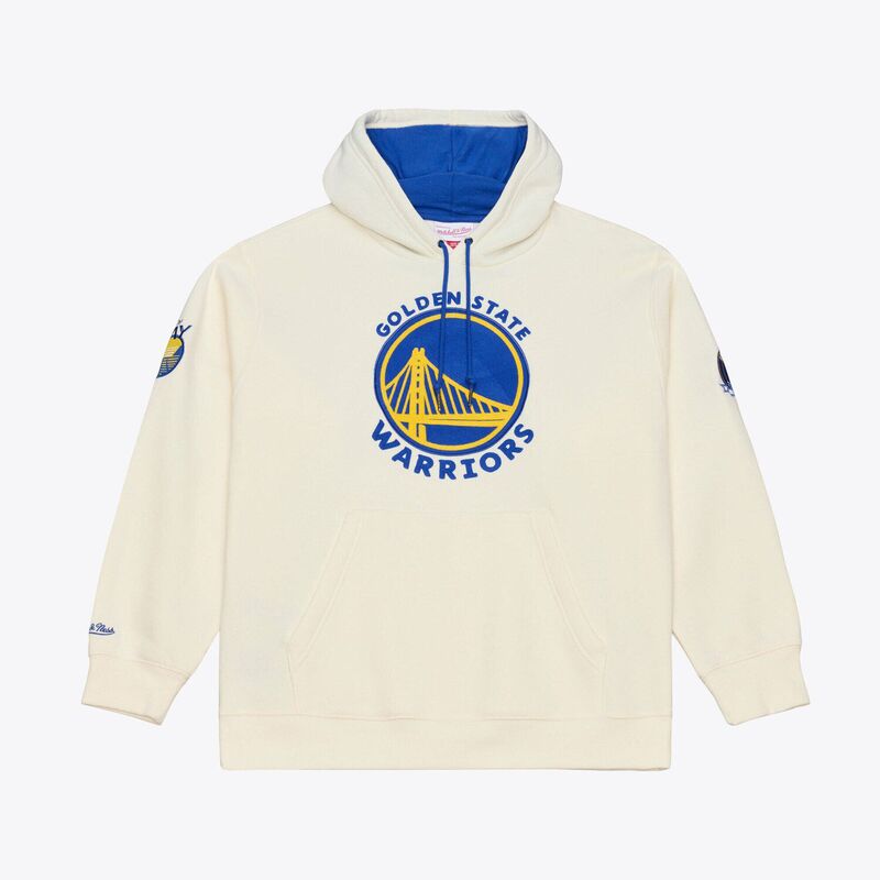 ミッチェル&ネス レディース トップス Tシャツ フリース パーカー Men's Mitchell & Ness Cream Golden State Warriors Hardwood Classics Chainstitch Premium Fleece Hoodie War Beige ベージュ