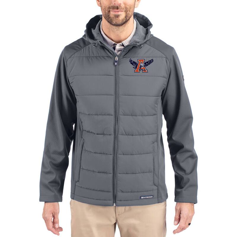 カッターアンドバック レディース アウター ジャケット・ブルゾン フーデッドジャケット Men's Cutter & Buck Gray Auburn Tigers Evoke Hybrid Eco Softshell Recycled Full Zip Hooded Jacket Aub Grey グレー｜ReVida 店