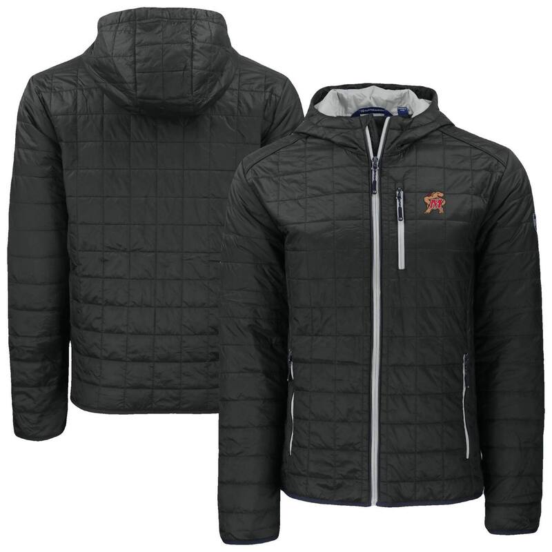 カッターアンドバック レディース アウター ジャケット・ブルゾン Men's Cutter & Buck Black Maryland Terrapins Rainier Eco PrimaLoft Hooded Full-Zip Jacket Mar Black ブラック|ReVida 店