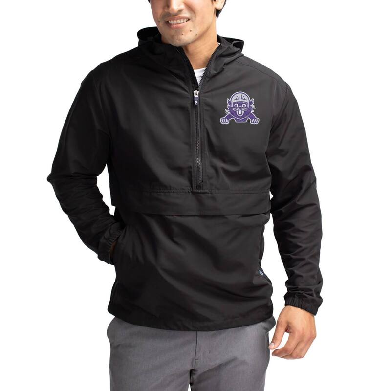 カッターアンドバック レディース トップス Tシャツ ジャケット Men's Cutter & Buck Black Northwestern Wildcats Charter Eco Recycled Half-Zip Anorak Jacket Nwt Black ブラック