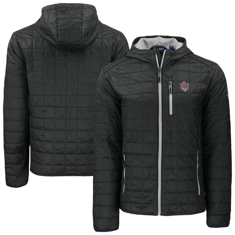 カッターアンドバック レディース アウター ジャケット・ブルゾン Men'sCutter & Buck Black LSU Tigers Rainier Eco PrimaLoft Hooded Full-Zip Jacket Lsu Black ブラック|ReVida 店